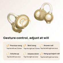 PHILIPS Bluetooth Headset TAT3469 Ear Clip Wireless Open 360° Original Sound Level Panoramic Sound Bluetooth 5.4 Sports Running Call Noise Reduction 3D Ergonomic Arc Ring Design Super Long Battery Life Black