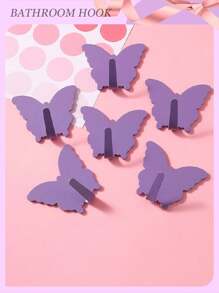 3/1/6/8 pièces Crochet mural décoratif design papillon, convient pour la décoration de la chambre des filles, style minimaliste, crochet de salle de bain design papillon mignon, style minimaliste mignon pour la rentrée scolaire - Multicolore - Voir 13