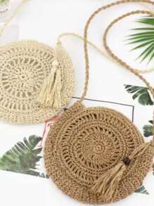 Vielseitige Trage-Schultertasche mit großem Fassungsvermögen, geeignet für Strand, Urlaub, Lässig, Magazinartiger Stil