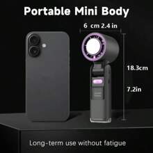 Portable Handheld Turbofan With 100-Level Wind Speed Adjustment. Of Continuous Operation. Equipped With An LED Flashlight And A 180-Degree Rotatable Fan Head,Portable Fan,Turbo Fan,Holiday Essentials