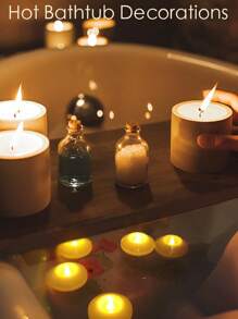 16PCS Flameless LED Floating Candle Battery Power For More Than 200 Hours, 2.8-Inch White Plastic Waterproof Tea Wax, Suitable For Halloween/Christmas Cylinder Vases/Swimming Pool/Bathtub/Hot Tub/Wedding Centerpiece - White - View 11