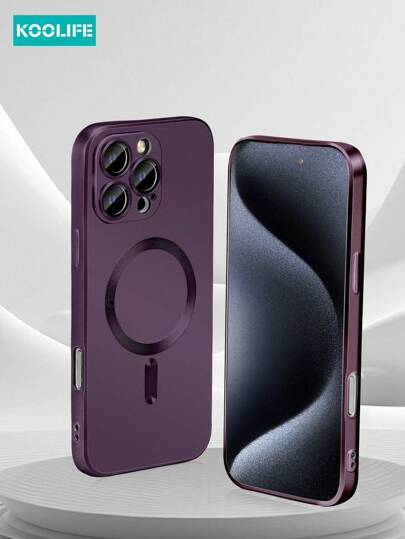 1 szt. Koolife Magnetyczne Bezprzewodowe Ładowanie Magsafe Miękkie Silikonowe Etui na Telefon, Ultra Cienkie Matowe Wykończenie, Metalowa Powłoka Antypoślizgowa, Pełna Ochrona Aparatu, Jednoczęściowa Konstrukcja Przycisków, Kompatybilne Z 17 Pro Max/17/17 Pro/17 Air/11/12/12 Pro/12 Pro Max/13/13 Pro/13 Pro Max/14/14 Plus/14 Pro/14 Pro Max/15/15 Pro/15 Plus/15 Pro Max/16/16 Pro/16 Plus/16 Pro Max