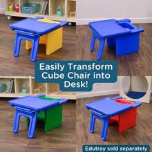 Children's Factory 3-In-1 Cube Chair For Kids, Flexible Seating Classroom Furniture, 1-Pack, Sand - Yellow - View 5