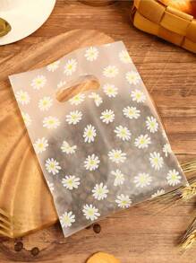 50 Stück Geschenktüte mit Gänseblümchen, Dankeschön Tüte, Geschenktüte für Dankeschön, Frühlings-/Sommer Gänseblümchen Blume Geschenktüte Großpackung für Party Geschenke, Babyparty, Hochzeit, Geburtstag Dekorationen und Zubehör, Braut Hochzeit Zentrum Geschenktüte, Hübsches Blumenmuster Transparente Geschenktüte Verpackung