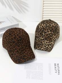 1pc Women's Leopard Print Stylish Sexy Baseball Cap, Leopard Print Casual Street, Party Cute, Made Of Polyester, No Decoration, Suitable For All Seasons