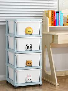 1 Pc Multi-Functional Plastic Storage Cabinet With Drawers, Desktop File Organizer Box, 2-6 Tiers Options, 34cm/13.4" Wide, Multi-Purpose Storage Box For Bedroom & Home, Durable Plastic Drawer Type Storage Cabinet, Toy Organizer