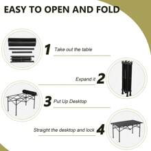 Lightweight Outdoor Camp Roll Up Side Table For Travel Hiking Backyard BBQ Party - 1 - 查看 1