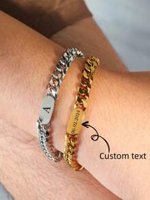 1 pieza Pulsera con nombre personalizado, pulsera original personalizada para hombres, regalos de aniversario para novios, padres, esposos, regalos de cumpleaños, regalos del Día del Padre