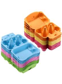 5 Egg Trays Can Be Paired With 6 Eggs. Reusable Egg Storage Box, Colorful Storage Box, Can Hold Up To Six Egg Containers, Cardboard, Egg Storage, Mother's Day Gifts, Father's Day Gifts, Wedding Supplies, Party Supplies. DIY - Multicolor - View 2