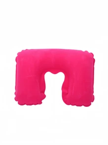 1pc Outdoor Camping Inflatable U-Shape Pillow, PVC Flocked Fabric Portable Travel Camping Air Pillow, Requires Self-Inflation - Multicolor - View 10