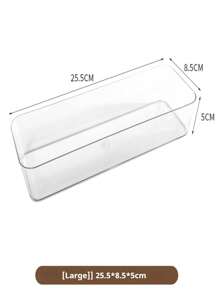 1Pc Clear Stackable Drawer Organizer Set, Plastic Desk Drawer Organizers, Transparent Storage Bins For Office, Makeup, Kitchen