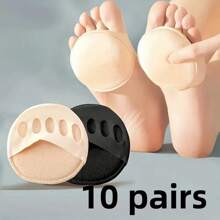 10pcs/5pcs/3pcs/1pc Women High Heel Toe Pads, Comfortable Foot Care Half Insoles, Anti-Slip Toe Cap, Arch Support Pads, Decompression Anti-Slip Toe Socks, Spring/Summer Open Toe Socks