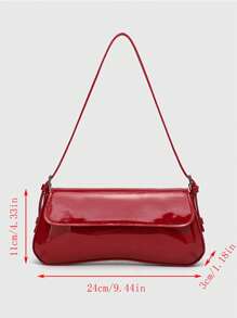 Nouveau sac à main 2025  enrobé brillant, sac à bandoulière. Style rétro classique avec sangle. Sac besace simple et élégant de couleur unie. Charme élégant et poche discrète sous le bras. Convient pour le travail, les trajets, les sorties quotidiennes, les courses, les rendez-vous et les voyages.