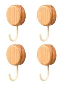 1 pieza/2 piezas/4 piezas Ganchos de pared de madera elegantes y adhesivos - Perchero decorativo de pared de gran resistencia para sombreros y abrigos, adecuado para toallas, llaves y accesorios - Soporte de almacenamiento de gancho único de moda, ideal para decoración del hogar, perchero de sombreros, toallero - Multicolor - Ver 13