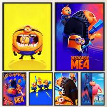1pc Wall Arts Posters Anime Vintage D - Despicable Daddy 4 Posters Fancy Living Room Bar Wall Painting Retro Decorative Painting In The Middle, Suitable For Living Room, Dining Room Or Bathroom, Room Decoration, High Quality Without Frame, Indoor/Outdoor Canvas Art, Frameless