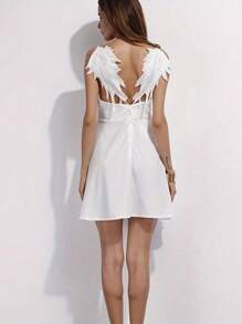 1pair Embroidery Applique Angel Wing Applique Sewing Collar Patch For Wedding Party Gown Bridal Dress Clothes DIY Crafts Prom - Multicolor - View 7