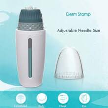 1 PIEZA Puntas de aguja ajustable en profundidad de 0-1,5 mm, Punta de aguja de titanio Bio, aplicador de microagujas derma stamp para esencia, penetrador para mejora de la piel reutilizable