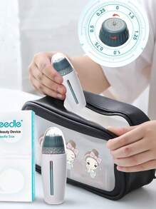 1 PIEZA Puntas de aguja ajustable en profundidad de 0-1,5 mm, Punta de aguja de titanio Bio, aplicador de microagujas derma stamp para esencia, penetrador para mejora de la piel reutilizable