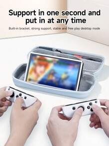 Set de 3 piezas, Estuche portátil para 2 y Switch OLED, incluye 2 tapas de joystick/botones con motivo de calavera para Joycon, con soporte, que cabe cargador, cable, 10 tarjetas de juego, accesorios de juego resistentes a golpes y presión - Multicolor - Ver 3