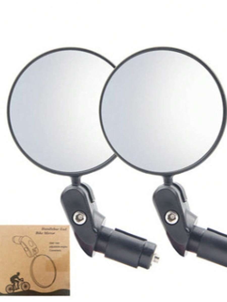2 قطعة عالمية مرآة خلفية للدراجة قابلة للتعديل والدوران بزاوية عريضة للدراجات الجبلية والطرق الكبيرة اكسسوارات - الأسود - مشاهدة 1