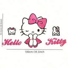 Sanrio 1PC   3D Portable Wall Sticker - Modern Self-Adhesive Animal Themed Decoration With Floral Design For Bedrooms, Living Rooms And Dormitories - Perfect For Home Offices, Parties, Christmas And Birthday Gifts.