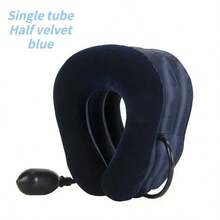 Estirador de cuello inflable, tracción cervical, 1 tubo, dispositivos médicos para el hogar, almohada ortopédica, collarín, alivio del dolor, tractor - Azul - Ver 2