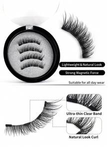 MAGEFY 1 对 Manga 可重复使用磁吸假睫毛套装，配有磁夹，外观自然，3D 自然尖刺 Manga 睫毛蓬松纤细柔软睫毛假睫毛假睫毛条，漫画尖尾款式，磁性睫毛，眼尾细长仿貂皮条睫毛，适合派对或送给女士和女孩的礼物，超轻睫毛包装条睫毛，睫毛，睫毛，假睫毛 - 眼尾拉長款 - 查看 8