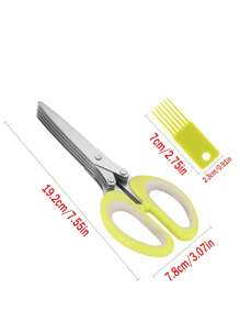 1 件超大尺寸 5 层葱剪刀，直式设计，蔬菜水果切片剪刀，厨房配件工具，手动切葱和辣椒，便携式设计，绿色和蓝色 - 彩色 - 查看 9