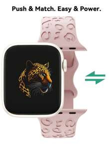 Dây đeo đồng hồ họa tiết da báo và hoa văn, tương thích với Apple Watch 49mm 45mm 44mm 42mm 41mm 40mm 38mm 46mm, Dây đeo silicon thể thao chống nước họa tiết da báo, dây đeo thay thế tương thích với Series 11 10 9 8 7 6 5 4 3 2 1 SE dành cho nữ - Màu cát bùn - Xem 10
