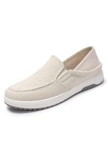 Men's Work And Leisure Outdoor Sports Shoes, Beige Seasonal Shoes, Fashionable And Versatile Casual Shoes, Comfortable And Thick Soles, Slip On Kick, Hot Selling Ramadan Men's Shoes