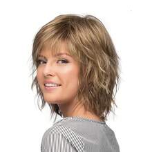1 Piece 12 Inch Elegant Ladies Short Layered Hairstyle Bob Ladies Brown Blonde Silver Straight Synthetic Wig, Gradient Brown Natural Fluffy Wig Rose Mesh Cap - Brown - View 3