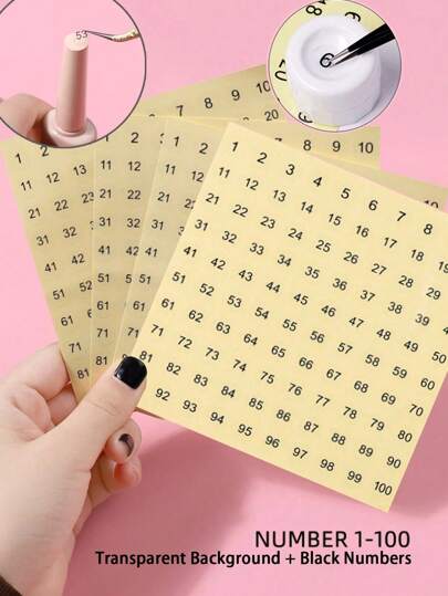 4/2 Pcs Transparent Round Number Nail Art Sticker, Nail Polish Gel Color Swatch Paper Label,Ideal For Nail Art Diy, Beauty Supplies,For Home Salon. Nails