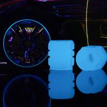 Luminous Valve Caps Fluorescent Night Car Tire Valve Caps Motorcycle Bike Glowing Decor Wheel Nozzles Tyre Cap Car Accessories