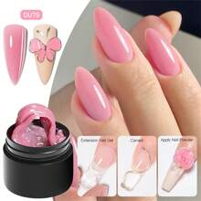 Mtssii 8ml Clear Non Stick Hand Extension Gel Nail Polish For 3D Shaping Nail Art Solid Milky Jelly Hard Gel For Fake Nail Carving Flower Nail Art Acrylic Gel Varnish Solid Builder Gel Easy To Operate Manicure For Home And Slaon - 粉色 - 查看 6
