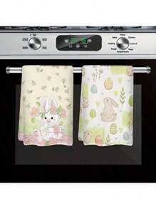 一套4件套和2件套复活节洗碗巾，以复活节兔子和彩色复活节彩蛋为设计元素。有多种组合可供选择，由100%聚酯纤维编织而成，尺寸为16英寸*24英寸。这款可机洗的聚酯纤维洗碗巾耐热、防污。 - 白色 - 查看 2