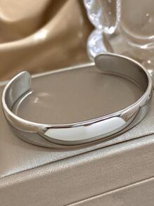 1 chiếc vòng tay hở tối giản dành cho nữ, vòng tay hình học bằng thép không gỉ, vòng tay dạng vòng đơn giản dùng làm đồ trang sức dự tiệc hàng ngày, quà tặng sinh nhật, giáng sinh - nhiều màu - Xem 11
