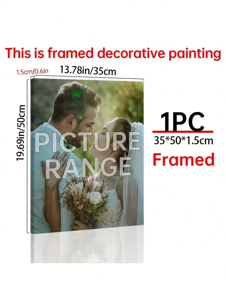 1Pc Customizable Framed Canvas Art Photo Print For Home Decor - Personalized Wall Hanging With Pine Wood Frame For Living Room, Bedroom, Home Office - Fashion-Themed Art Print For Anniversary, Pet, Couple Canvas Wall Art, Optional Frame, Multi-Functional, Ornamental, Tea Room, Home, Garden, Office, For Anniversaries, For Valentine's Day, For Mother's Day, For Birthdays, For Father's Day, For Graduation, For Weddings, For Housewarming,Xmas Decoration,High-Quality - Multicolor - View 16