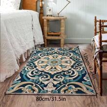 1pc 700g/Sqm Crystal Velvet Pile Area Rug, Bohemian Style Solid Color Carpet, Soft Anti-Slip Washable Rug For Living Room, Bedroom, Kitchen, Office, Home Decor, Modern Bedroom Small Rugs
