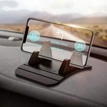 Car Dashboard Mat - Soft Rubber Phone & Gps Holder Stand Compatible With Iphone, Compatible With Samsung, For One Plus - Essential Auto Interior Accessory With Phone Holder