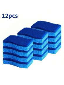 12/6/4pcs Non-Scratch Scrub Sponges,Sponges For Cleaning Kitchen,Bathroom, And Household, Non-Scratch Sponges Safe For Non-Stick Cookware,12 Scrubbing Sponges