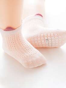 6 Pairs Of Spring And Summer Anti Slip Socks For Infants Aged 0-3, Mesh Socks
