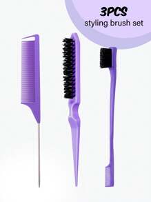3/4/5/6/7/11pcs Hair Combs Set For Women And Men, Comb Set For Teasing, Edge & Back Brushing,Nine-Row Comb, Spray Bottle For Detangling Brush, Scalp Massager Shampoo Brush,Premium Wide Tooth Comb,Flower Hair Clip,Brush Set For Hair Styling