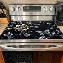 1 件金色和银色花卉橡胶炉罩保护套，优雅的金属装饰保护套，厨房装饰，适合精致的聚会或日常优雅的家居装饰餐桌装饰、派对装饰、婚礼装饰、餐厅厨房装饰、房间装饰、家居装饰 - 彩色 - 查看 6