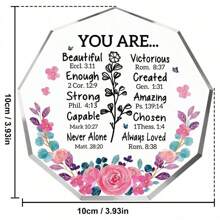 1pc Prachtige Acryl Plaquette - Inspirerend Christelijk Geschenk Met Opbeurende Bijbelvers En Gebed Voor Vrouwen, Beste Vriend, Huis, Woonkamer, Kantoorinrichting - Perfect Religieus Geschenk Voor Haar