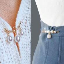 1 件新款珍珠胸针、防曝光胸针、服装翻领别针 - 彩色 - 查看 11