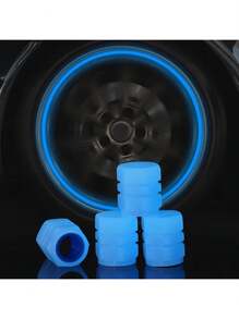Luminous Valve Caps Fluorescent Night Car Tire Valve Caps Motorcycle Bike Glowing Decor Wheel Nozzles Tyre Cap Car Accessories