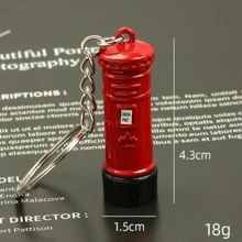 1 Pieza Vintage Llavero de cabina telefónica de estilo londinense, autobús de dos pisos, mejor regalo para amigos
