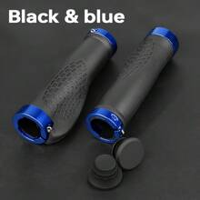 1 Pair Universal Bicycle Handlebar Grips, Non-Slip Shock Absorbing, 6 Color Options, Ergonomic Design, Aluminum Alloy Lock Ring