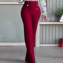 Women's European And American Fashion Button Decor Casual Simple Versatile Pants