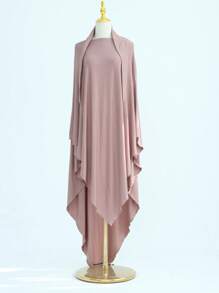 1pc Plain Jersey Oversize Tie Shawl, Convenient Hijab For Women, For Daily Wear With Abaya For Dress - Multicolor - View 7